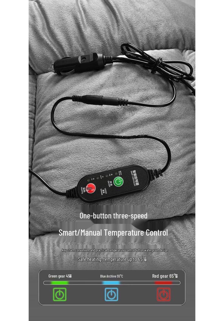 Heated Graphene Car Seat Cushion - Thick Plush Non-slip Warm Winter Backrest