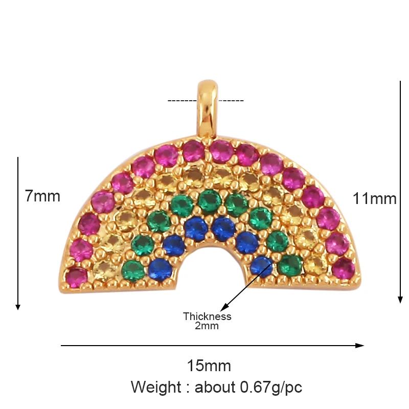 New Trendy Shining Space Sun Moon Star Charm Pendant, Gold Inlaid Cubic Zirconia Jewelry Necklace Bracelet Making Supply L44