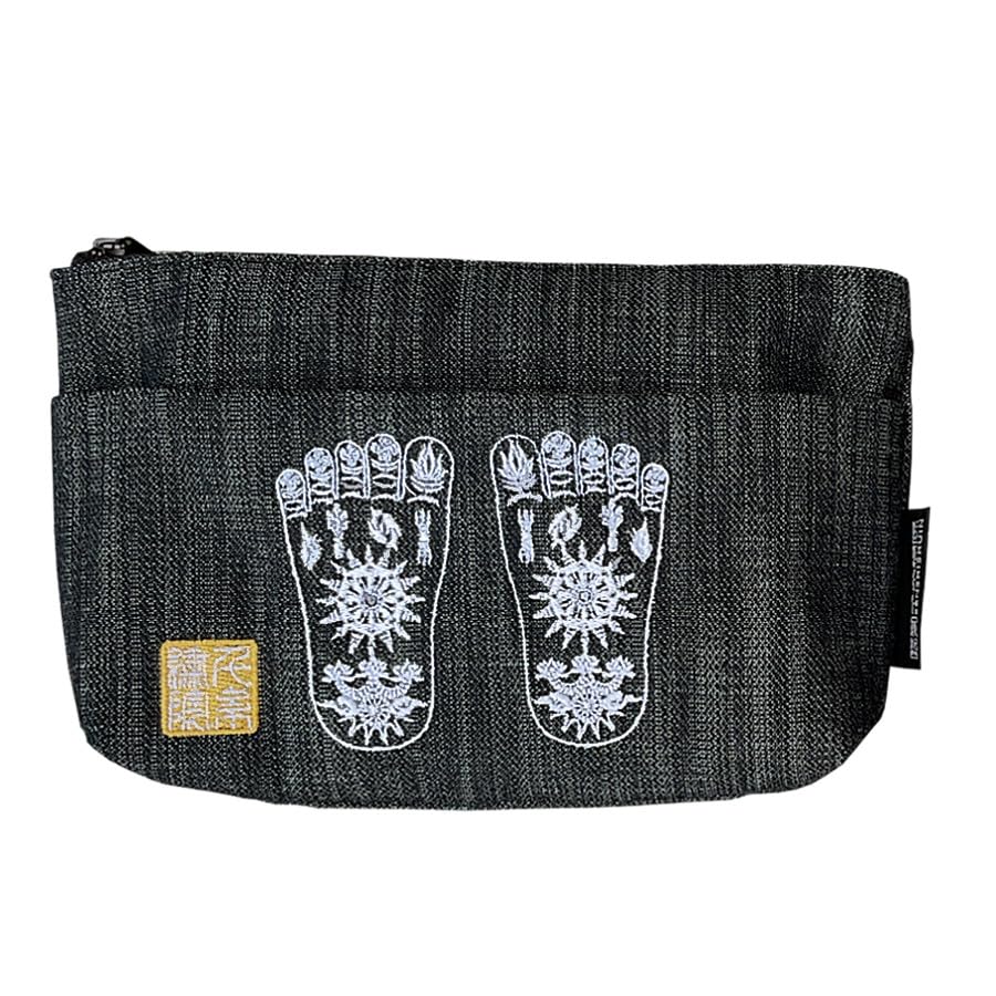 Pouch Denim 2 Foot Print [Senshishuin] (lined) Buddha's (Size Small)