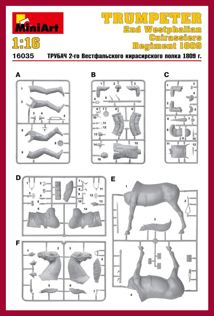 MiniArt 2nd Westphalian Cavalry Regiment 1809 Plastic Model 1/16