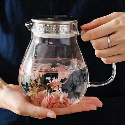 IwaiLoft Teekanne, Kaffeekanne, hitzebeständiges Glas, Blatttopf, rein, mikrowellen- und spülmaschinenfest (700ml)