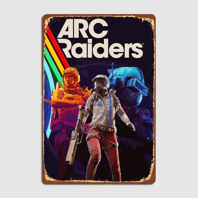 Poster Gioco Arc Raiders Segno Vintage Garage Camera da Letto Personalizzata Decorazione Murale Stanza Poster Decorativi per la Casa Poster Metallico Decorazione Interna