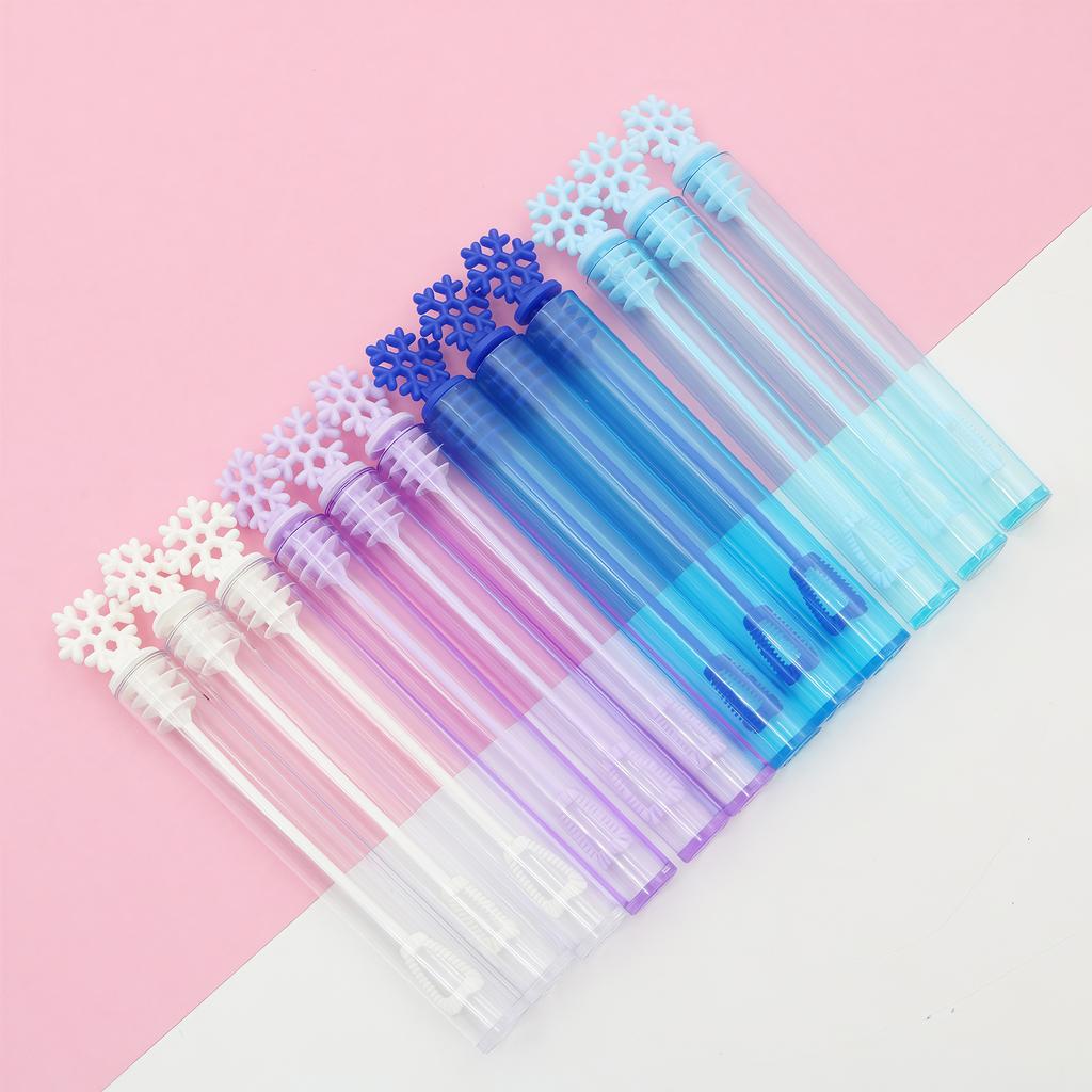 20/40pcs 4 Colors Snowflake Mini Bubble Wands Assortment Party Favors Toys  Summer Outdoor Gifts for Girls Boys ( No Bubble )