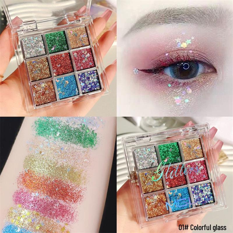 MGL Nine-Color Glitter Eyeshadow Gel - Children's Day Stage Makeup
