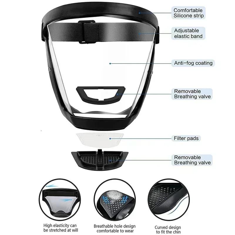 Máscara de proteção de trabalho protetor facial completo escudo protetor facial transparente tela protetora rosto acessórios de cozinha gadgets
