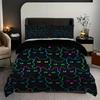 Gradient Line Cats 3D Printed Bedding Cover Animal Theme Comfortable Quilt Cover Cartoon Cat All Seasons Duvet Cover Pillowcases