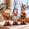 German Heritage Home Decor 3Pcs/Set Oktoberfest Table Centerpieces, 2D Bavarian Costume Figure Ornaments, Pretzel Beer Unique Holiday Keepsake