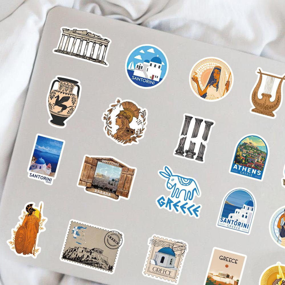 50 Greek Greece Graffiti Stickers Decorate Guitar Notebook Suitcase DIY Waterproof Stickers