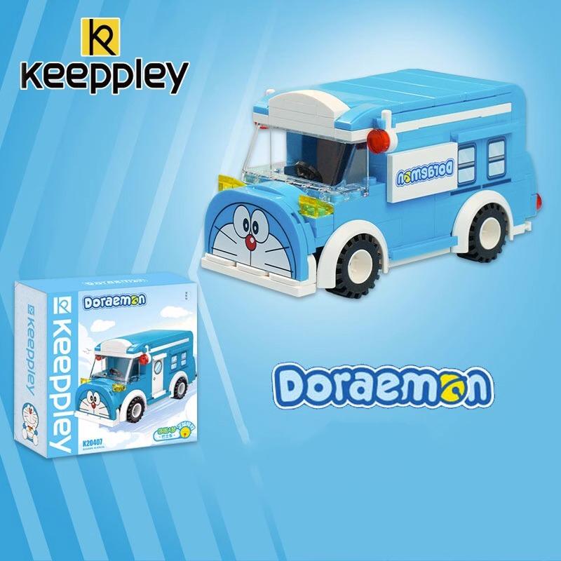Keeppley Building Blocks Doraemon Car Bus Model Kawaii Splicing Children's Toys Birthday Gift Ornaments Animation Peripherals