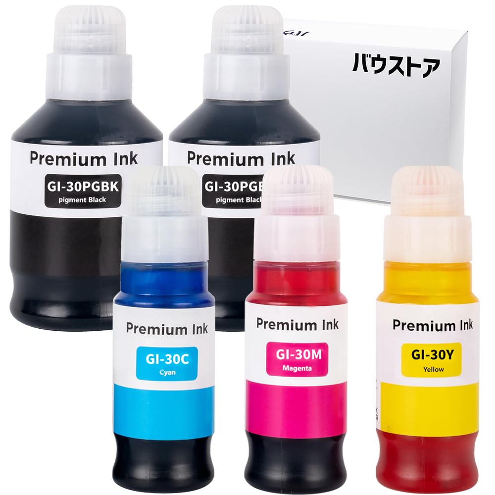 5 Compatible Ink Bottles for Canon Compatible and G5030 GI-30 [Bow Store] with G7030, G6030,