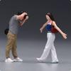 2 Pieces Hand-Painted Resin Figures Detailed Miniature Model Person