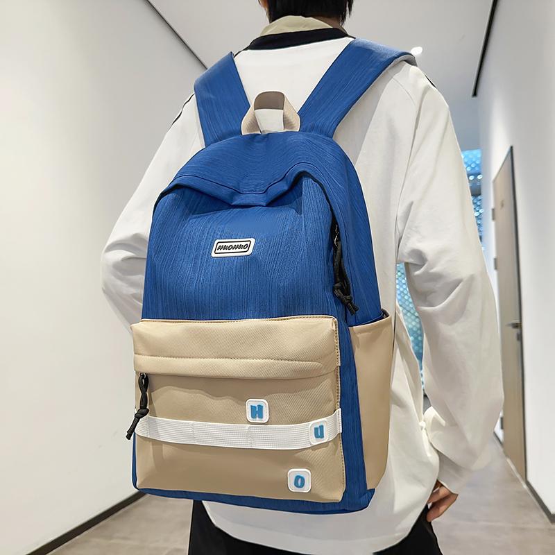 Large Capacity School Bag Color Block Multifunctional Travel Backpack Unisex Backpack