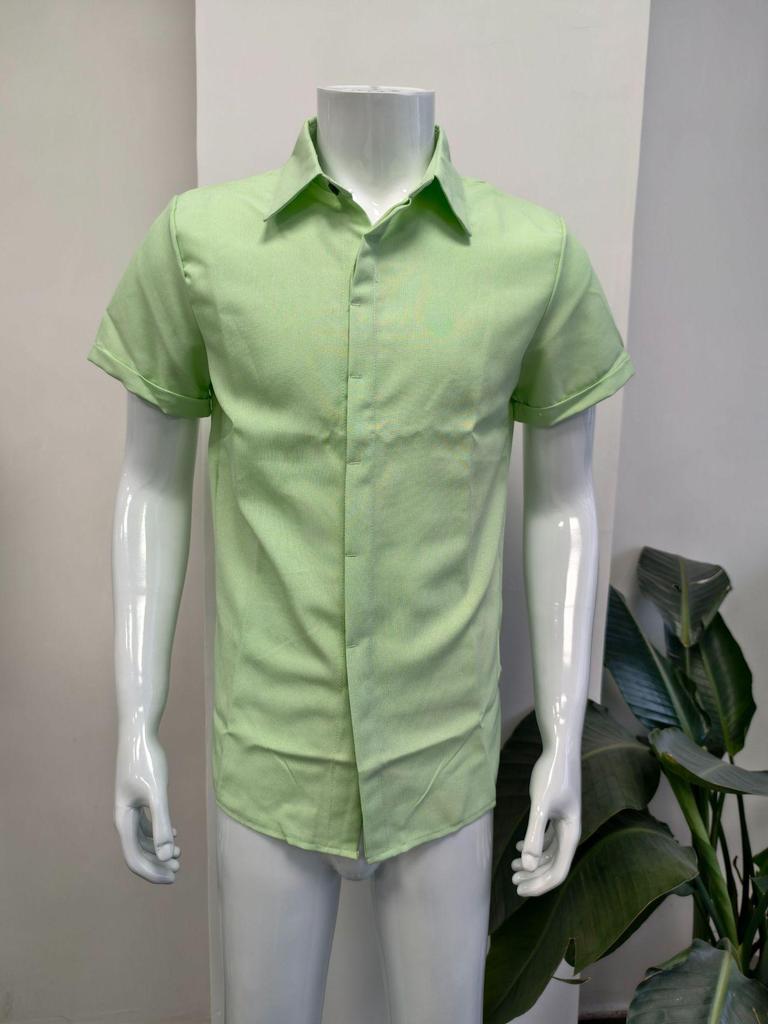 2025 Men's Plus Size Loose Cotton Linen Short-sleeve Solid Beach Shirt