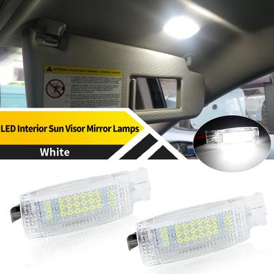 2PCS LED Interior Sun Visor Vanity Mirror Light For Skoda Fabia 00-08 Superb 08-17 For Seat Altea 04-19 Alhambra MK1 00-10