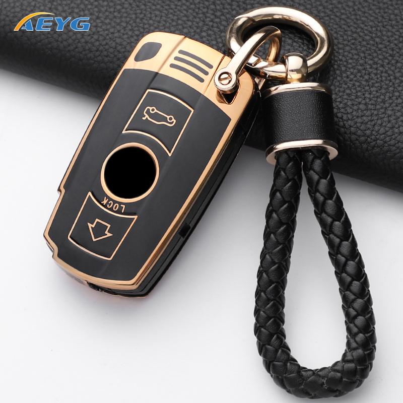 TPU Car Key Case Cover Shell For BMW X1 X5 X6 Z4 E90 E60 E70 E87 3 5 6 Series M3 M5 Holder Shell Fob Key Chain Accessories