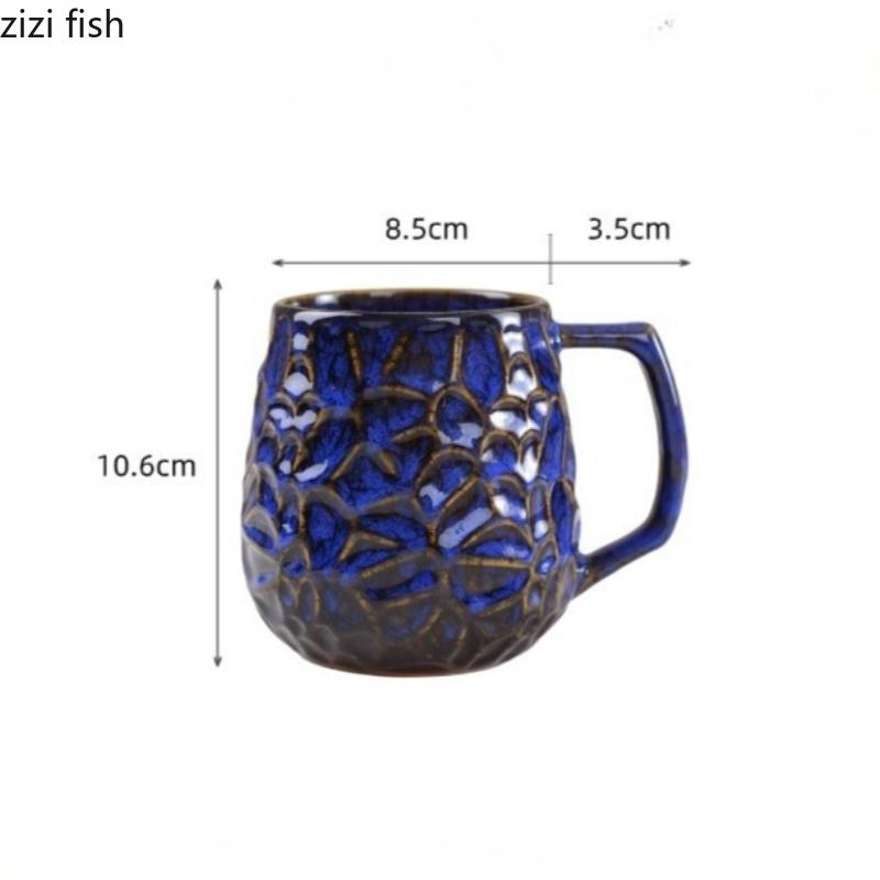Large Capacity Water Cup Kiln Transmutation Ceramic Mug Coffee Cups Afternoon Tea Mug Breakfast Cup Beverage Mugs Coffee Mugs