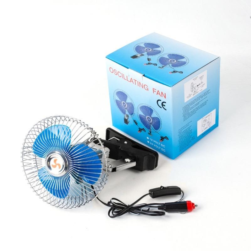 12/24V Car Fan Truck Vehicle Clip On Fan Air Circulator Ventilator Portable Mini Fan Low Noise Strong Wind Car Air Conditioning
