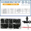 Din912 Allen Bolt Hex Socket Round Cap Head Screw Nut Kit M2 M3 M4 M5 M6 12.9 Grade Black Hex Hexagon Bolt Nut Assortment Set