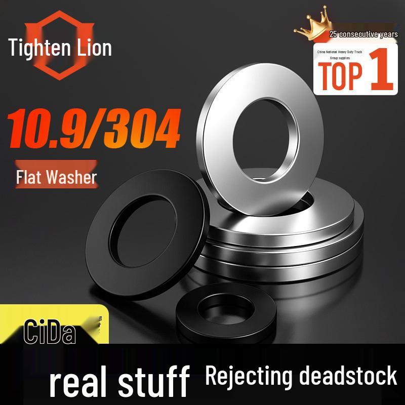 

High-Strength 304 Stainless Steel Flat Washer, Grade 10.9, Round Spacer, Sizes M3-M24 M22*39*3 [2 pcs] Type 304