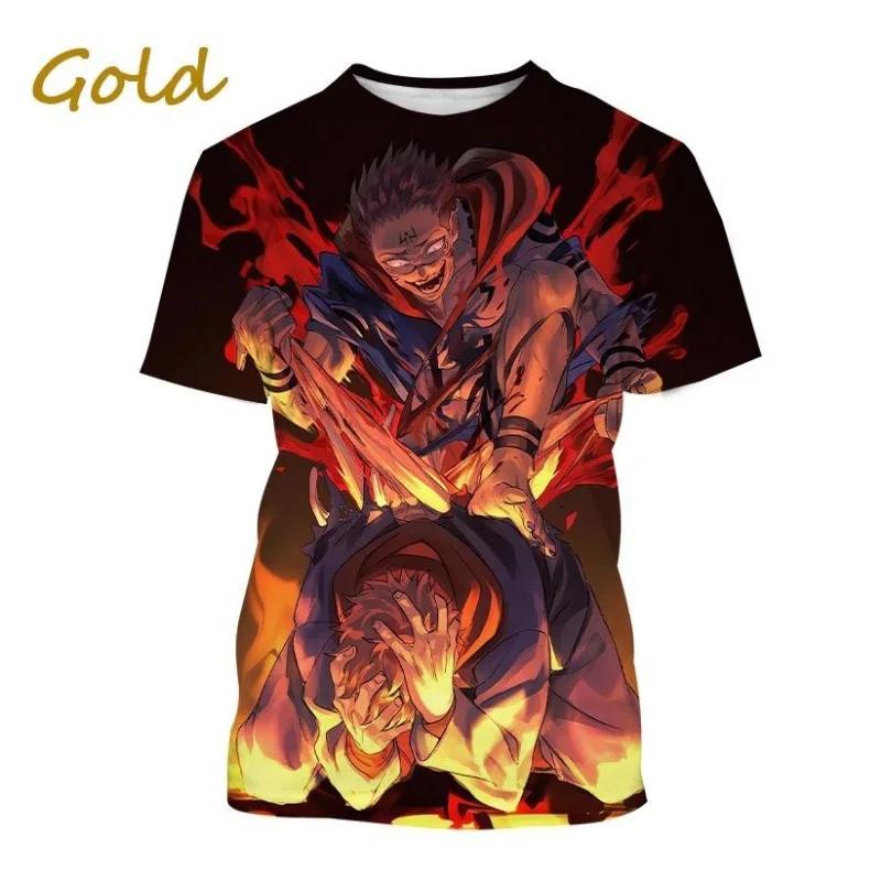 Jujutsu Kaisen Koszulka do druku 3D Moda Anime Okrągły dekolt Krótkie rękawy Codzienne Koszulki Unisex Odzież męska Koszulki Cosplay