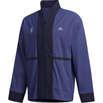 Solid Color Logo Print Sports Jacket Men Jackets Blue FM9362