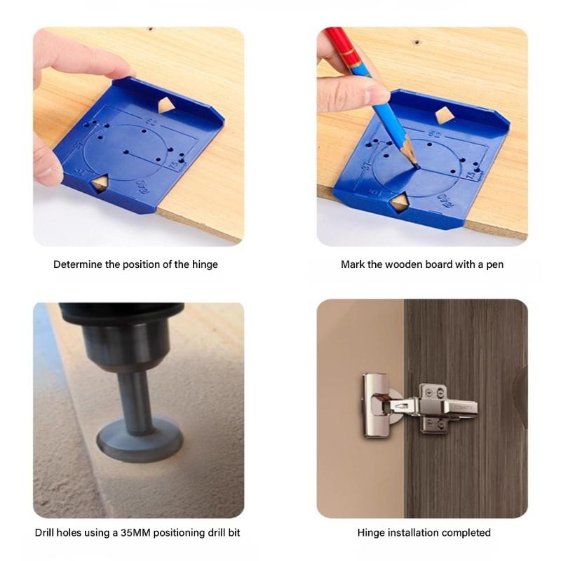 Concealed Hinge Jig Ergonomic Cabinet Hinge Guide For 35mm 40mm Fixtures Easy Positioning On Door Panels