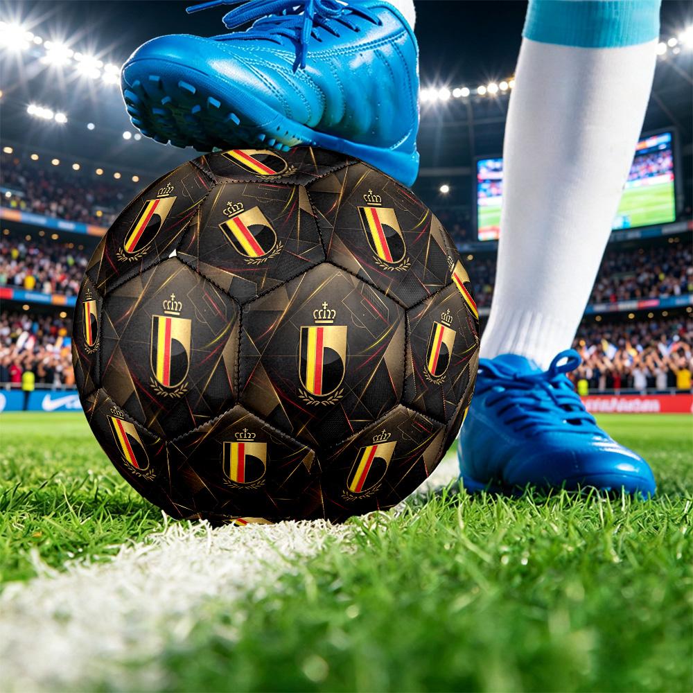 Belgium Football Printed Size 5 Soccer Ball Wear Resistant Standard Adult Training Football Fan Gift for Indoor Outdoor Match Sports