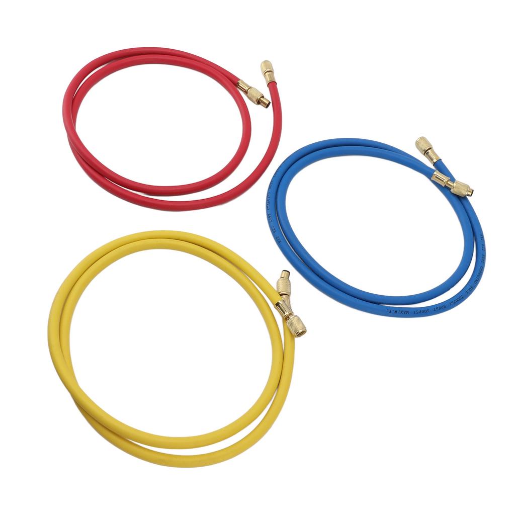 3pcs 150cm Refrigerant Charging Hose Air Conditioner Charging Hose 1 4in Fits for R12 R22 R502 Refrigerants Blue Red