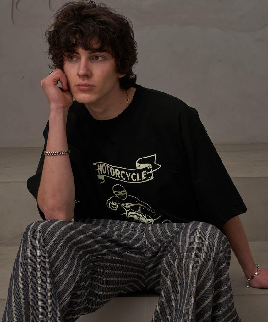 TENER Motorcycle Vintage T-Shirt (Black)