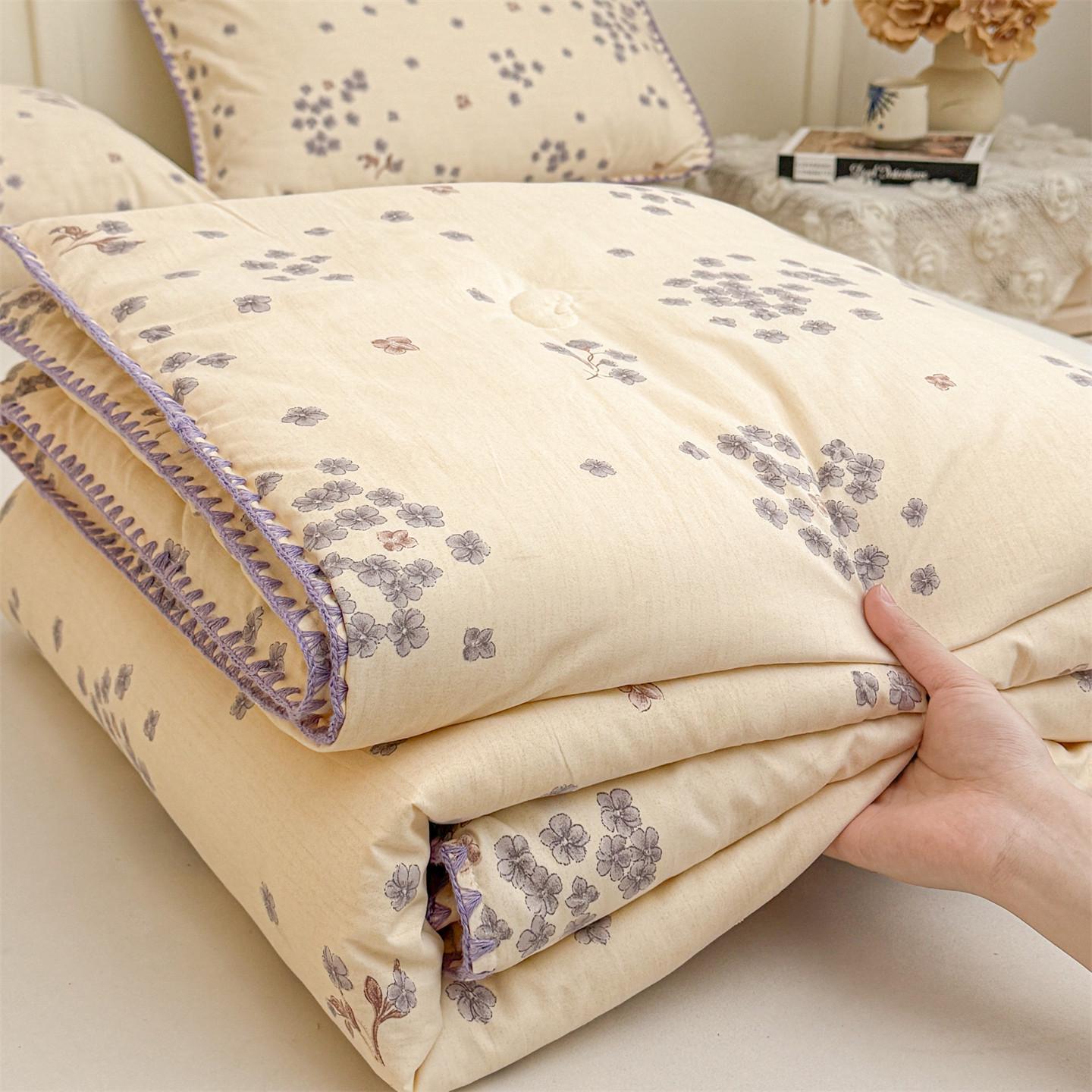 Summer Cool Xinjiang Cotton Quilt - Soft, Machine Washable, Double Layer Gauze, Fresh Style 110x150cm Single Summer Quilt