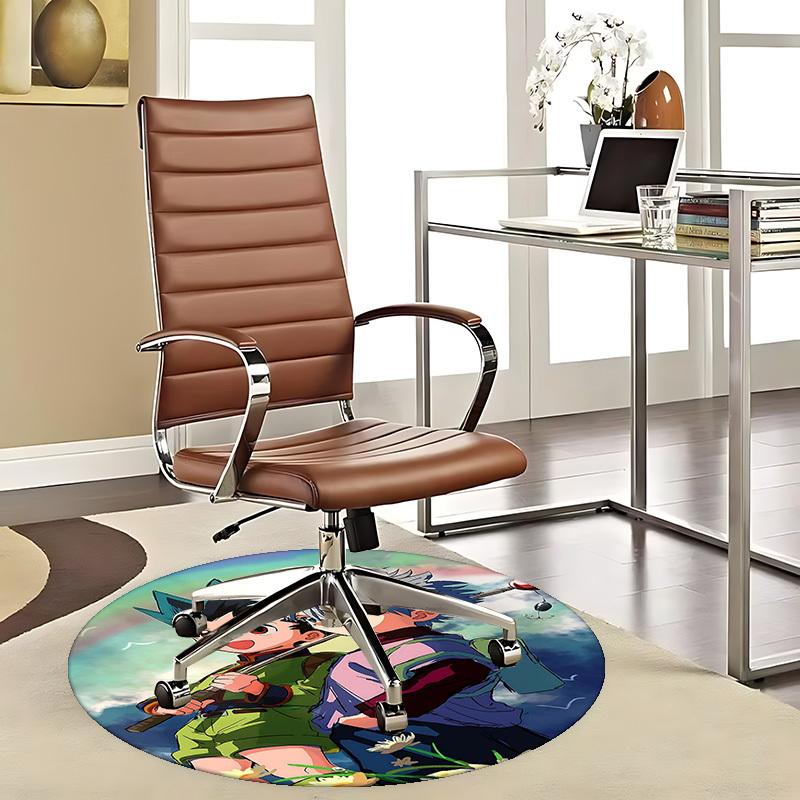 

1pc Hunter x Hunter Killua & Gon Round Carpet - Anime Cartoon Design Chair Mat, Non-Slip Rug for Office, Home Decor, Living Room 80cm