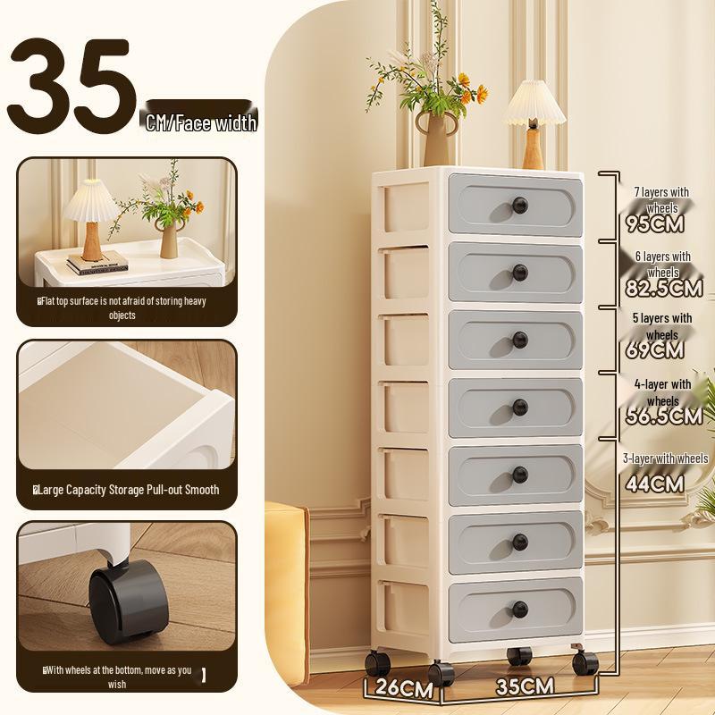 Seven-Layer No-Assembly Multi-Layer Plastic Storage Cabinet for Kitchen and Bedroom