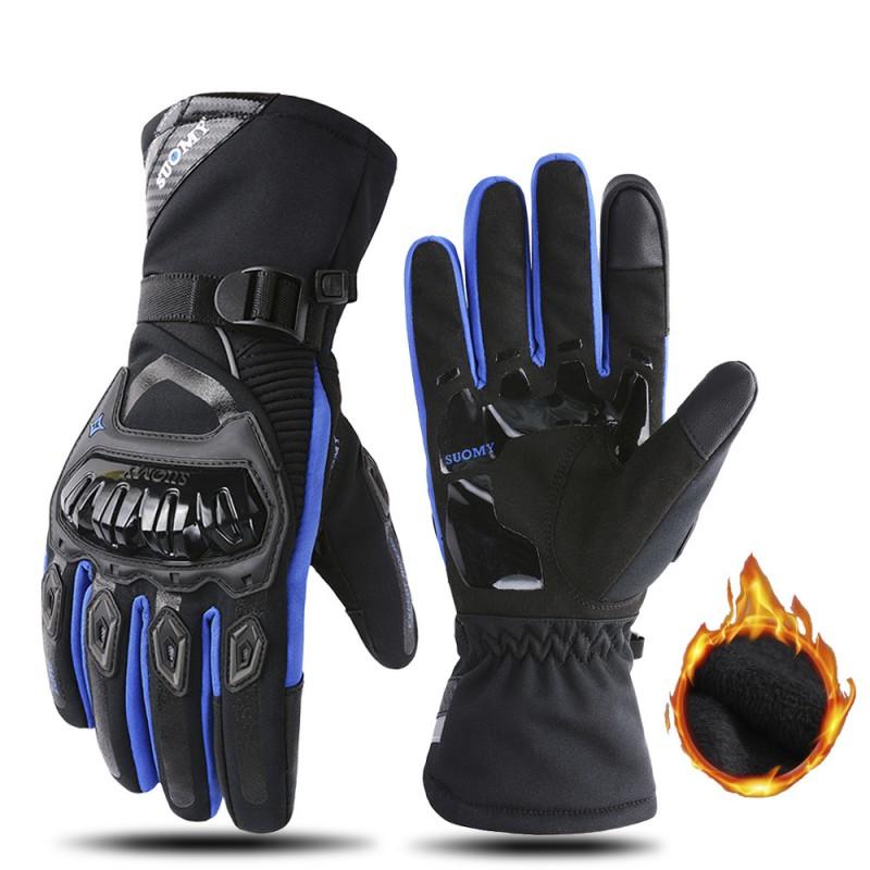 Winter Motorcycle Gloves Touchscreen Compatible Windproof Warm Thick Full Finger Riding Gear Men Women
