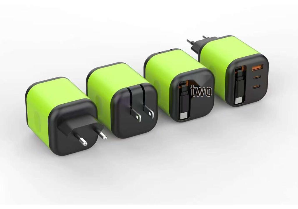 PD 40W Fast Charging Retractable Charger: Gallium Nitride, Dual A+C Port, Multifunction, Visible Charge Indicator.