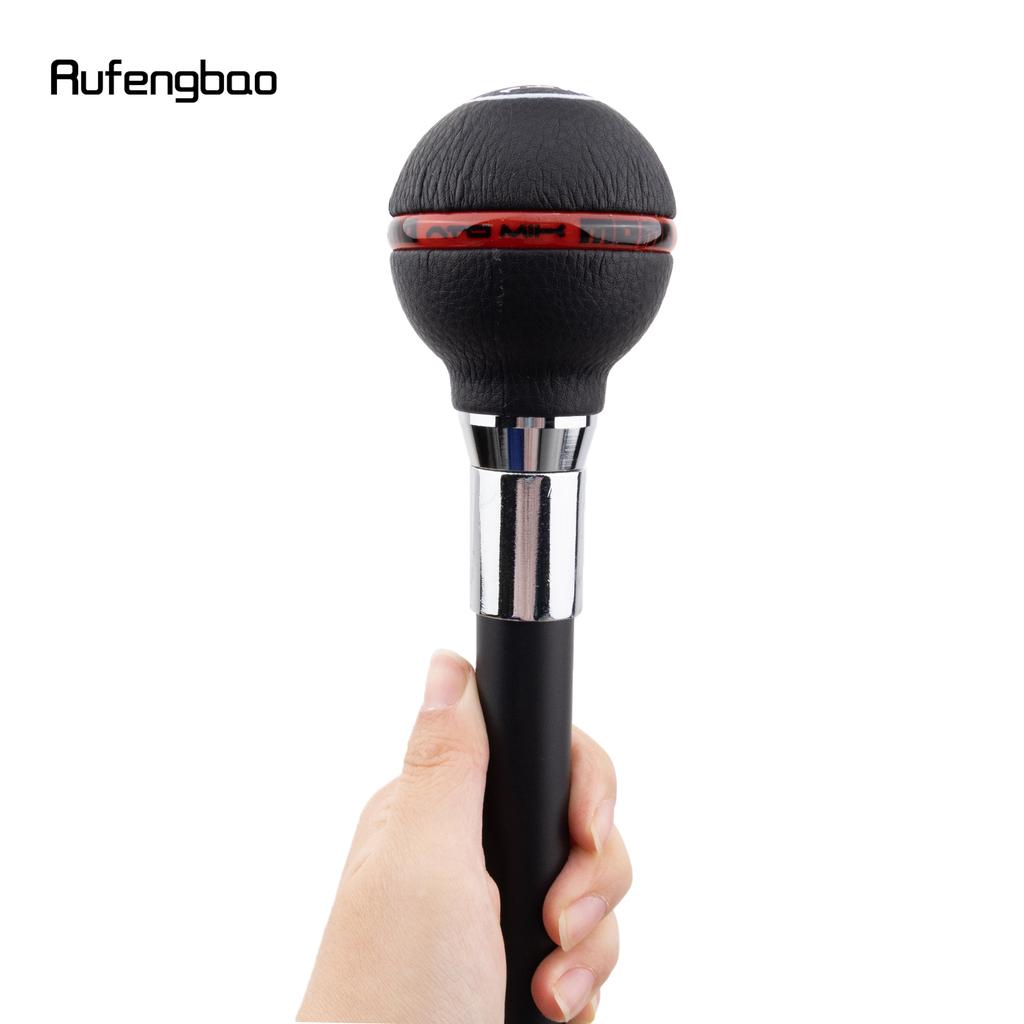 Black Red Leather Ball Silver Walking Cane Fashion Decorative Walking Stick Gentleman Elegant Cosplay Cane Crosier 92cm