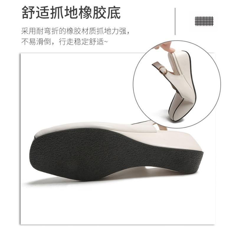 New Solid-color Soft-soled and Soft-top Wedge Heel Sandals for Women