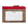 Coach Skinny Id Case 10 Gold Letter Logo Coated Canvas Card Holder Mini Women Card Holder Brown Carnation-Red CW870-IMYGS
