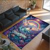Mermaid Theme Crystal Velvet Floor Rug Personalized Custom Name Text Warm Carpet Home Decoration