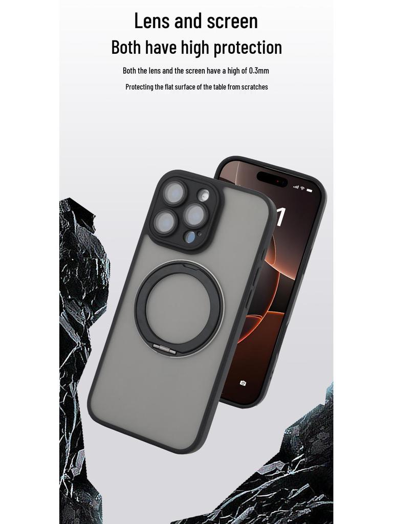 iPhone 17 Pro Max Magnetic Case with 360° Rotating Stand & Drop Protection