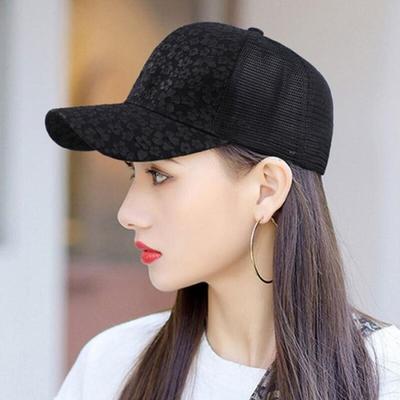 Women's Flower Embroidered Lace Mesh Baseball Cap