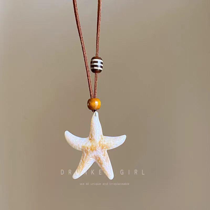 

Maillard Starfish Long Necklace Women S Summer Island Style Neck Accessories Niche Design Sweater Chain