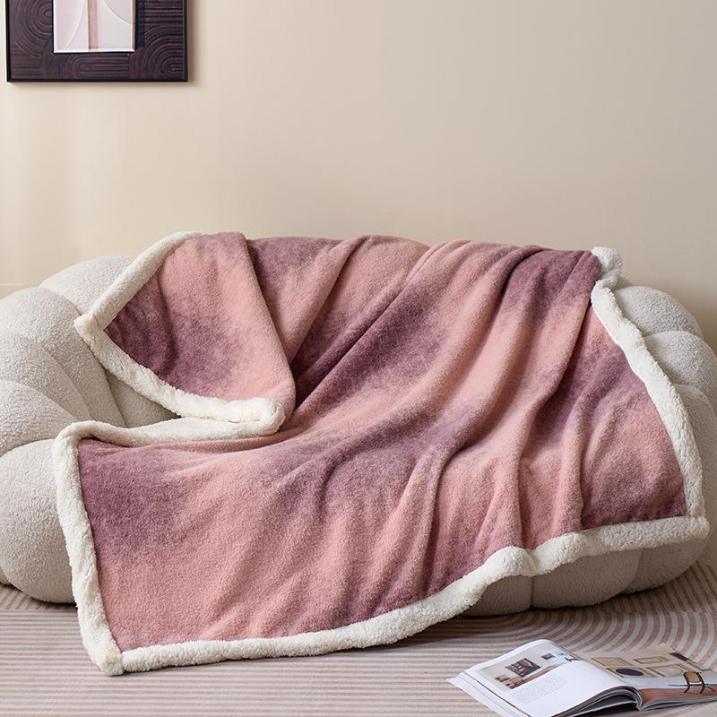 Double-Layer Lamb Wool Cashmere Blanket - Thick Warm Nap & Sofa Cover