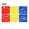 Small Size Paint Stencil 6 Pcs Painting Template Stencils, 5.5x5.9 Inch Washable Reusable DIY Hollow Edge Art Stencils for Wood Paper Fabric,