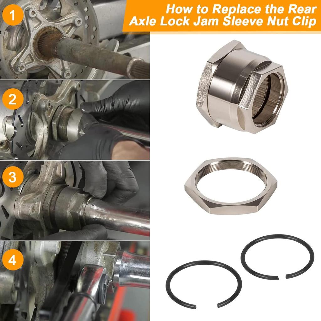 YMT Rear Axle Lock Nut Clip Bolt Jam Sleeve Fit for Honda TRX300EX TRX400EX TRX250X TRX400X ATC250R ATC350X