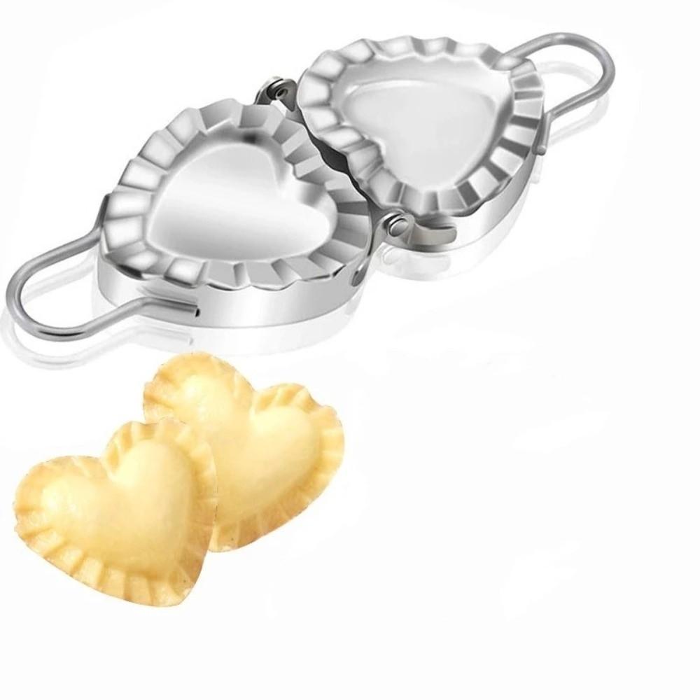 Folding Heart Shaped Dumpling Maker Stainless Steel Manual Ravioli Wrapper Pierogi