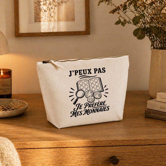 Trousse de toilette - PLANETEE - J'peux pas minimaliste - Beige - 100% coton - 3 L