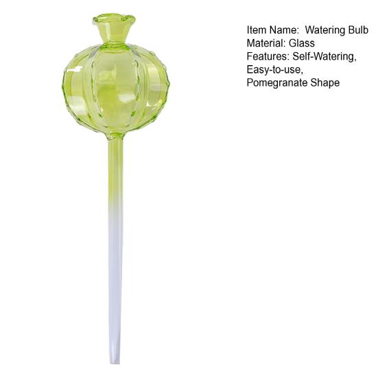 Iridescent Self-Watering Globes Glass Pomegranate Shape Automatic Watering Bulb Planter Insert Irrigation Tool for Plants Home Gardening
