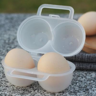 Yousheng Portable Egg Box, with 2 Compartments Design, Food-Grade PP Egg Holder, Leakproof Egg Holder with Handle for Camping Picnic