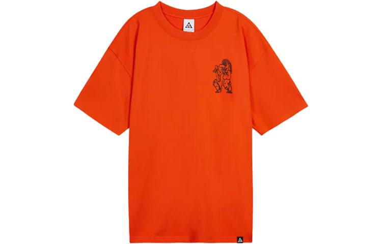 Nike ACG T Shirts Men s Rush Orange Crew Neck Moderate Other DJ5808-817 XXL