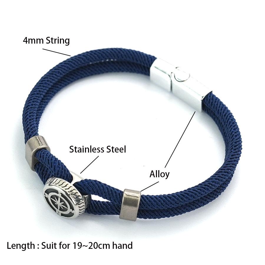 Noter New Men String Bracelet Nautical Compass Braslet 6 Colors Magnet Buckle Wrap Braclet Leisure Versatile Accessories Joias